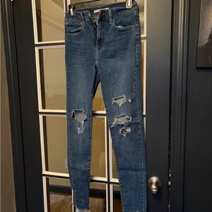 Classic Blue Distressed Skinny Jeans